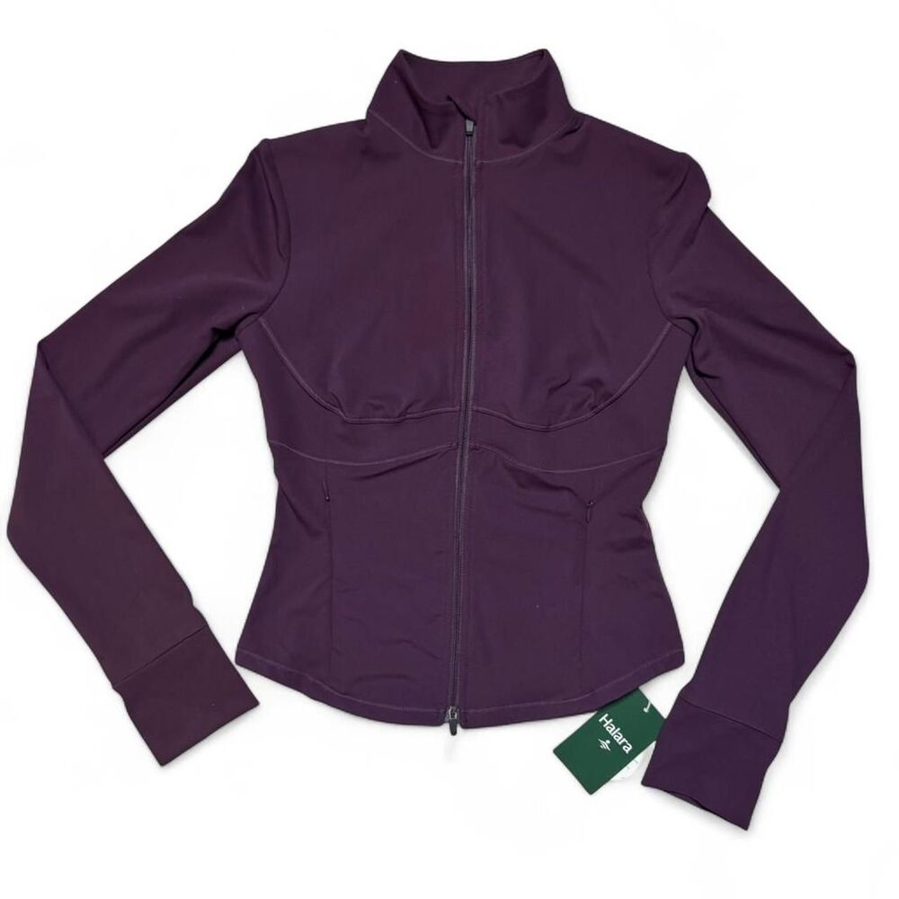 Halara Purple Pleated Zipper Slim Jacket Athletic Jacket Size Small NWT